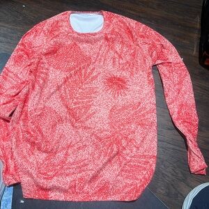 Women’s real life, rashguard size extra large Red Patterned Women Swim Crewneck